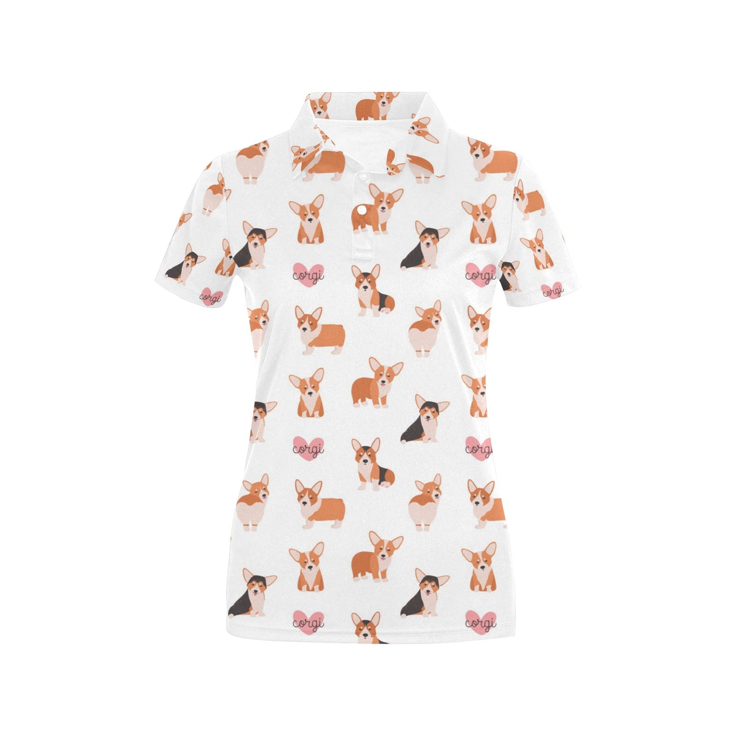 Cardigan Welsh Corgis Pattern Print Design 02 Women's Polo Shirt