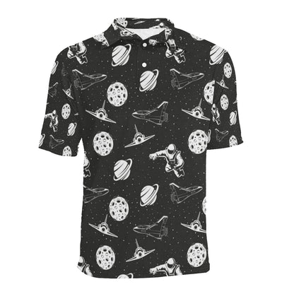 Space Astronauts Print Men Polo Shirt
