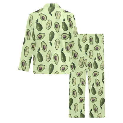 Avocado Pattern Print Design 02 Men's Long Pajama Set
