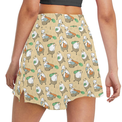 Guinea Pig Print Design LKS401 17" Golf & Pickleball Skort with Pockets