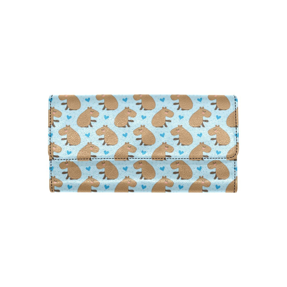 Capybara Pattern Print Design 01 Women's Trifold Wallet