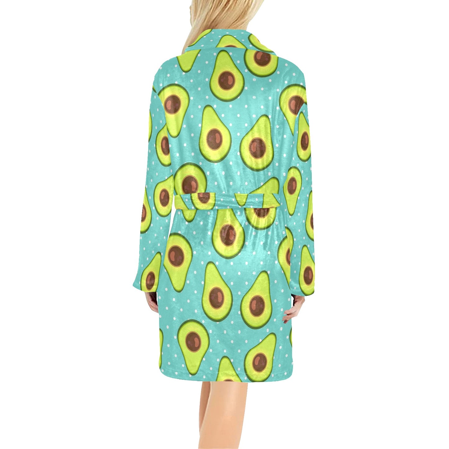 Avocado Pattern Print Design AC012 Women's Fleece Robe