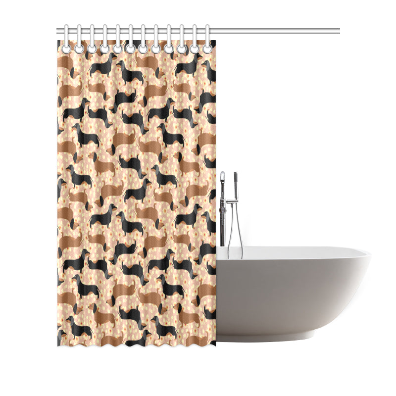 Dachshund Pattern Print Design 011 Shower Curtain