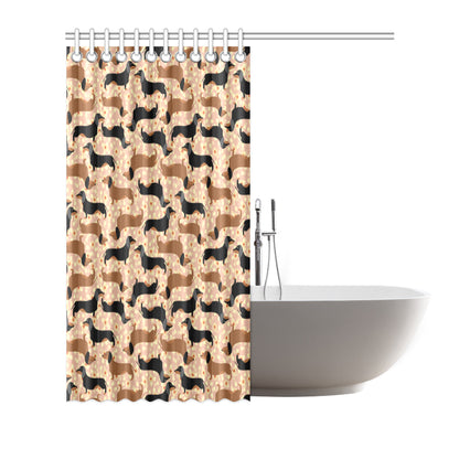 Dachshund Pattern Print Design 011 Shower Curtain