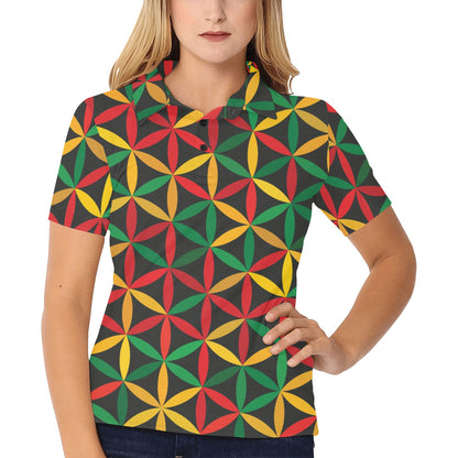 Rasta Pattern Print Design A04 Women's Polo Shirt