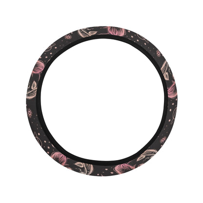 Third Eye Girl Cat Print Design LKS305 Steering Wheel Cover with Elastic Edge