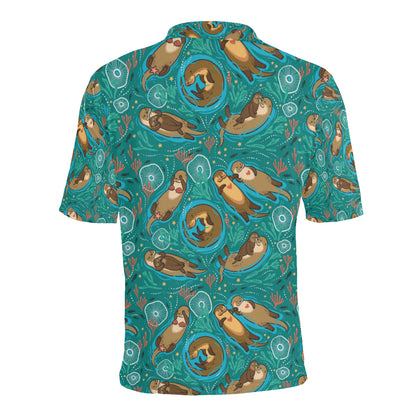 Sea Otter Pattern Print Design 01 Men Polo Shirt