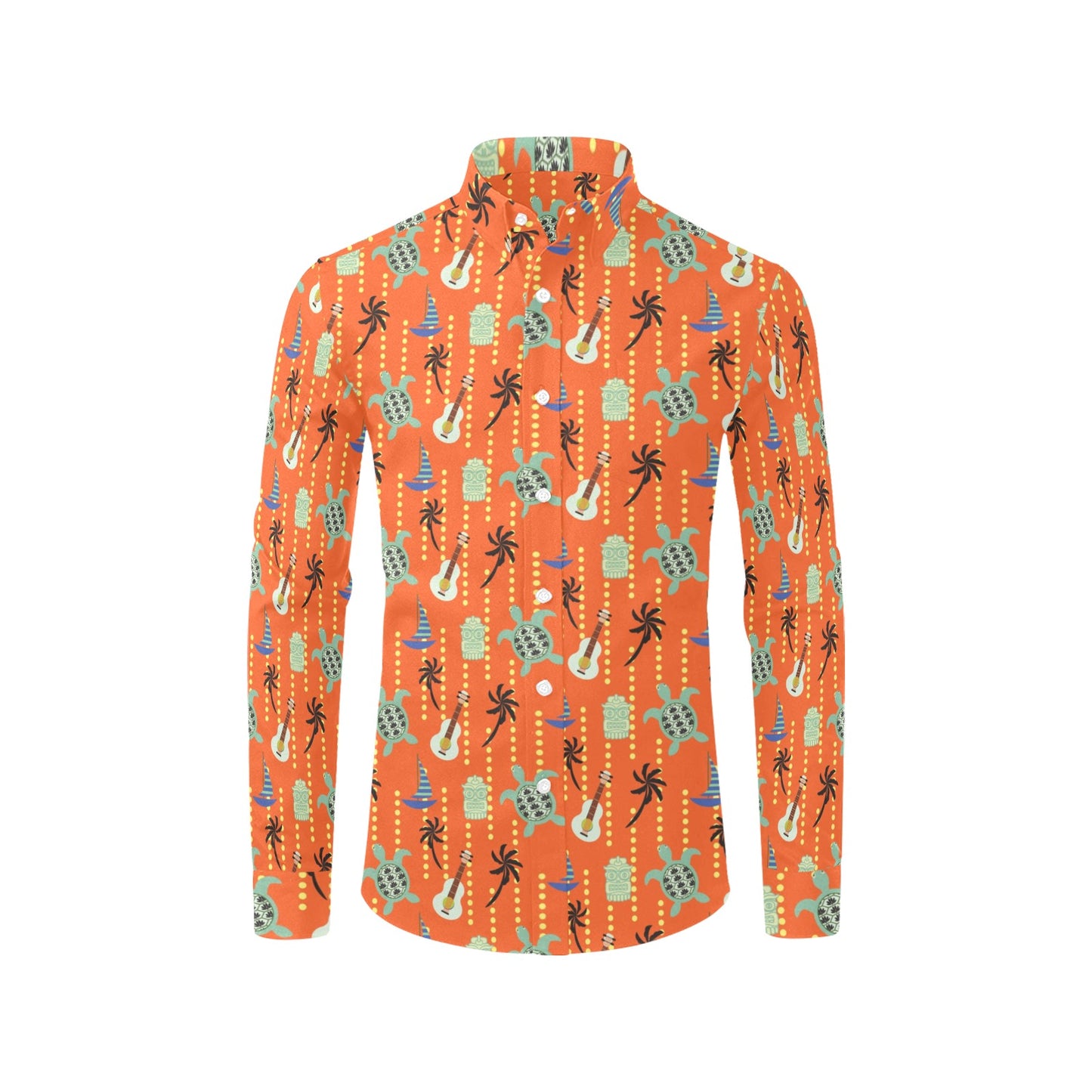 Ukulele Print Design LKS402 Men's Long Sleeve Dress Shirt