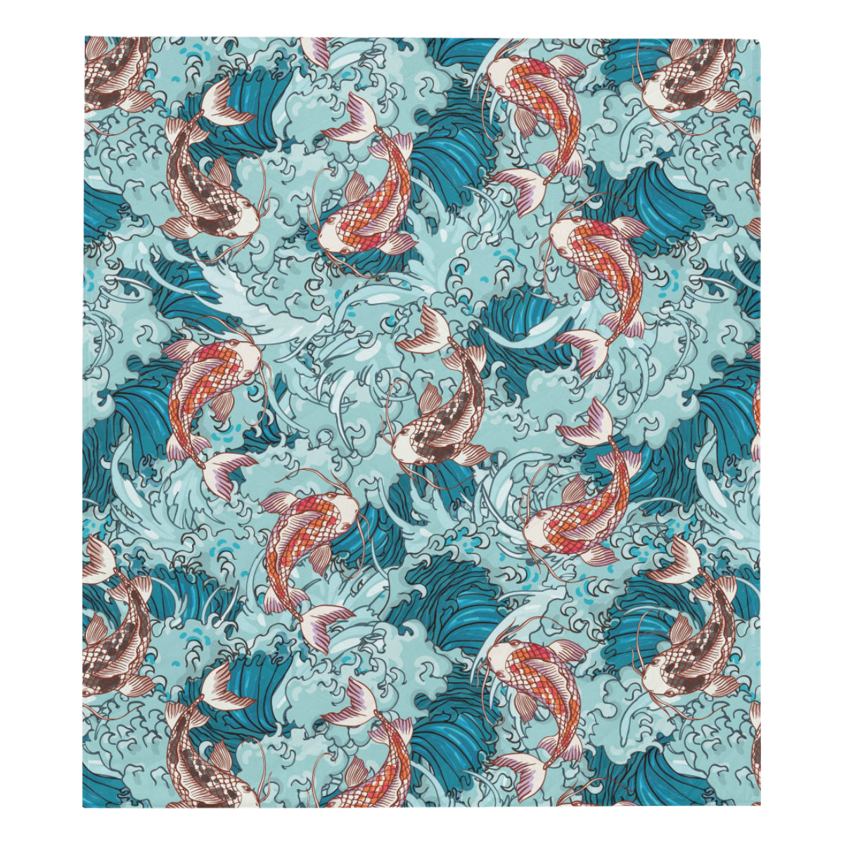 KOI Fish Pattern Print Design 05 Premium Quilt