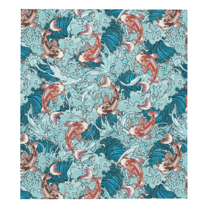 KOI Fish Pattern Print Design 05 Premium Quilt