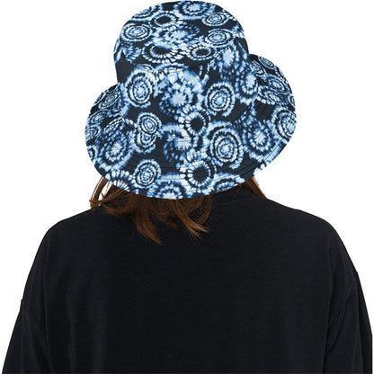Tie Dye Dark Blue Print Design LKS306 Unisex Bucket Hat