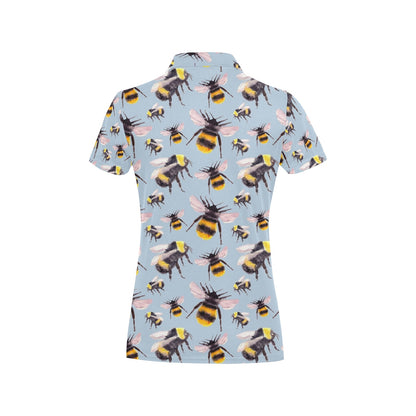 Bee Pattern Print Design BEE08 Women's Polo Shirt