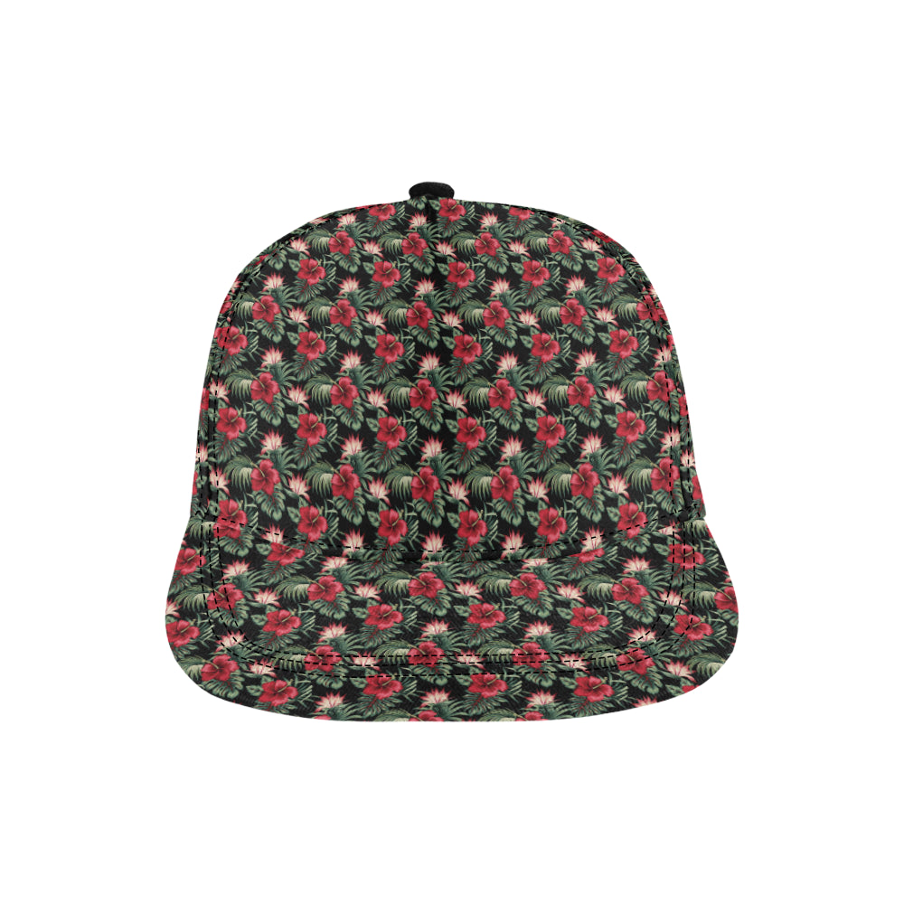 Flower Hawaiian Red Hibiscus Design Print Snapback Cap