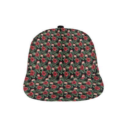 Flower Hawaiian Red Hibiscus Design Print Snapback Cap