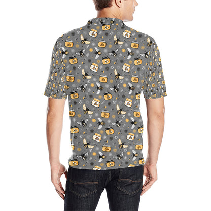 Honey Bee Print Design LKS301 Men Polo Shirt