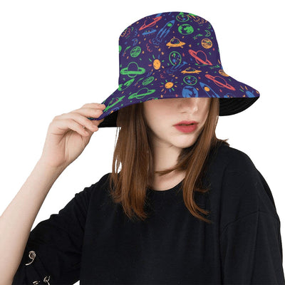 UFO Space Rocket Print Design LKS302 Unisex Bucket Hat