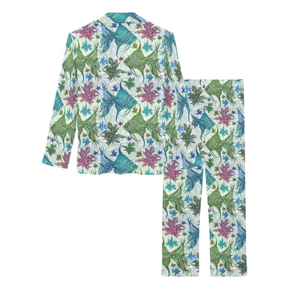 Angelfish Tribal Pattern Print Design 01 Women's Long Pajama Set