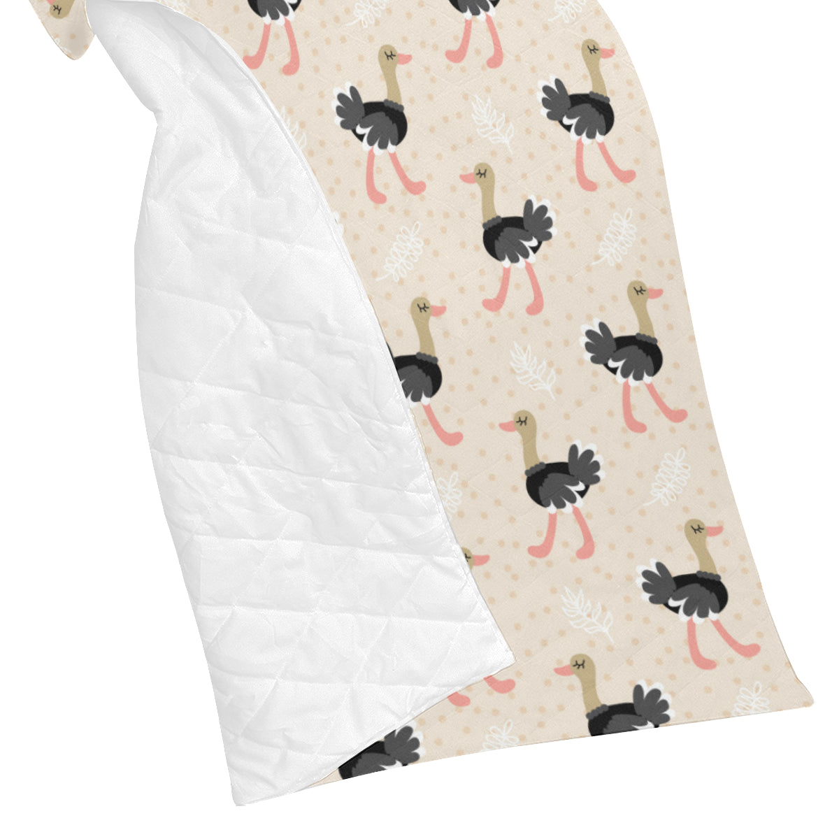 Ostrich Pattern Print Design 02 Premium Quilt