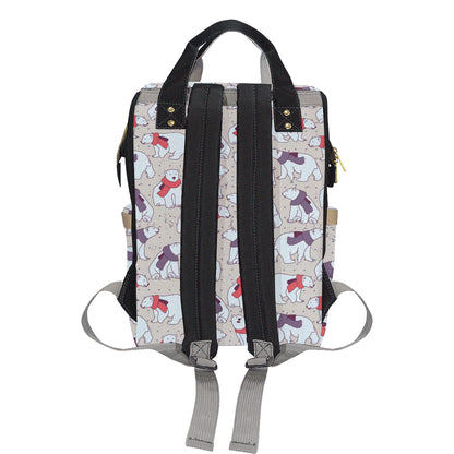 Polar Bear Pattern Print Design PB04 Diaper Bag Backpack