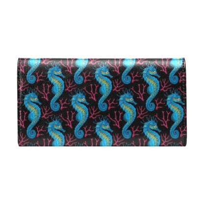 SeaHorse Print Design LKS401 Women's Trifold Wallet