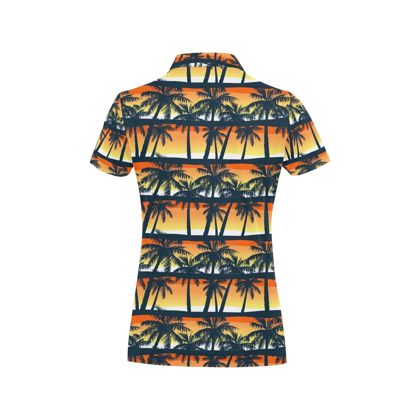 Palm Tree Pattern Print Design PT011 Women's Polo Shirt