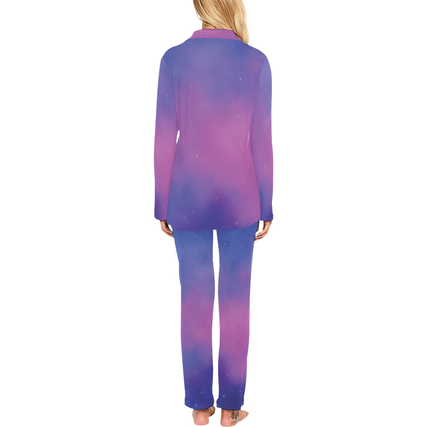 Nebula Pattern Print Design A05 Women's Long Pajama Set