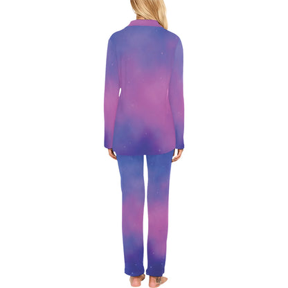 Nebula Pattern Print Design A05 Women's Long Pajama Set