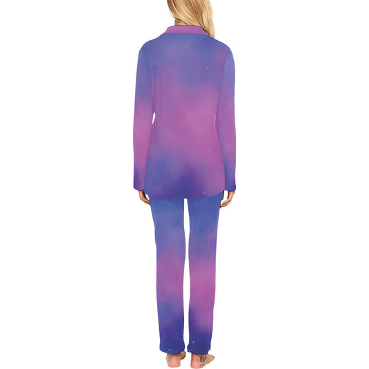 Nebula Pattern Print Design A05 Women's Long Pajama Set