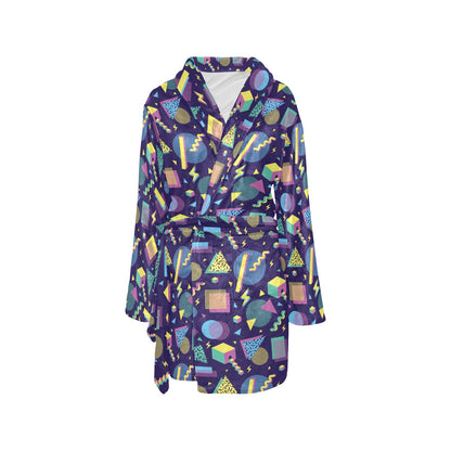 Geometric Print Design LKS401 Women's Fleece Robe