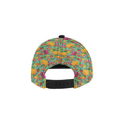 Vegan Colorful Themed Design Print Snapback Cap