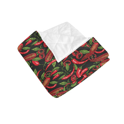 Chilli Pepper Pattern Print Design 02 Premium Quilt