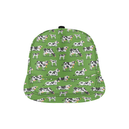 Cow Happy Print Pattern Snapback Cap