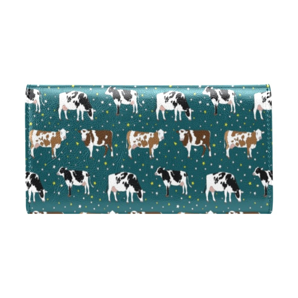 Cattle Print Design LKS404 Women's Trifold Wallet