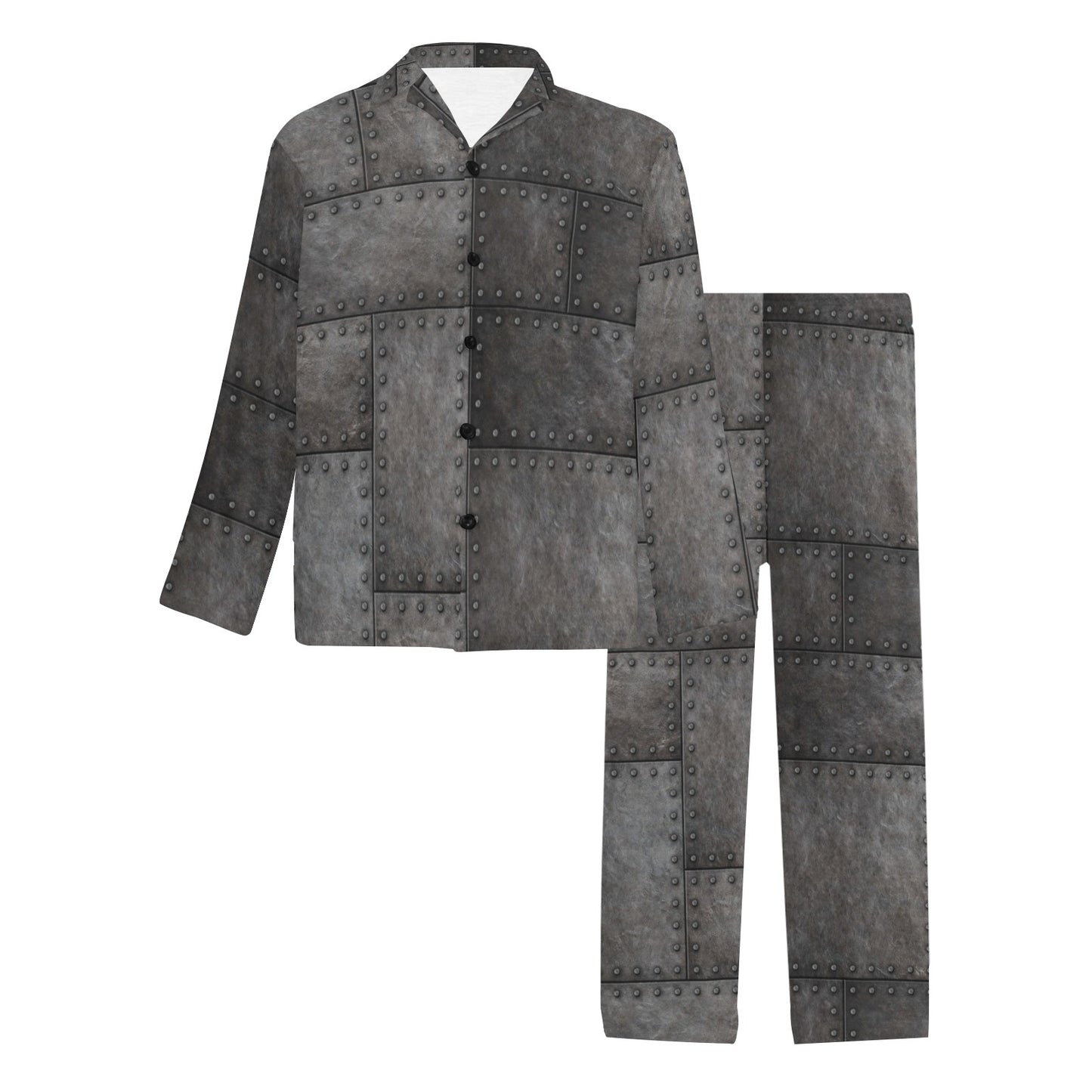 Armor Pattern Print Design 02 Men's Long Pajama Set