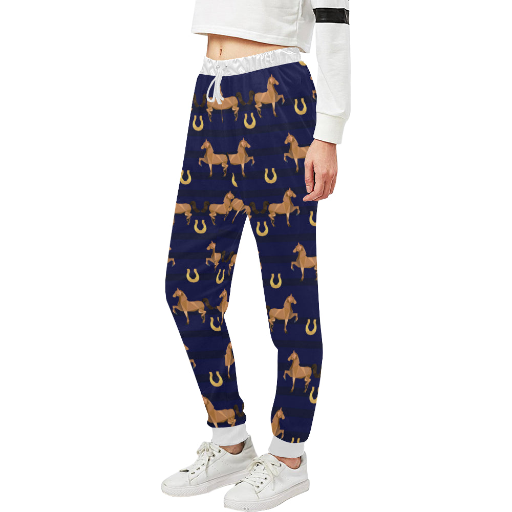 Horse Luxury Themed Pattern Print Unisex Sweatpants