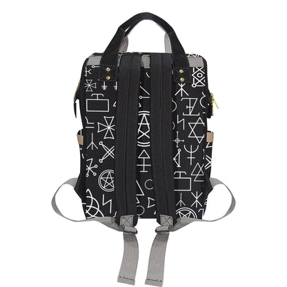 Pentagram Pattern Print Design A02 Diaper Bag Backpack
