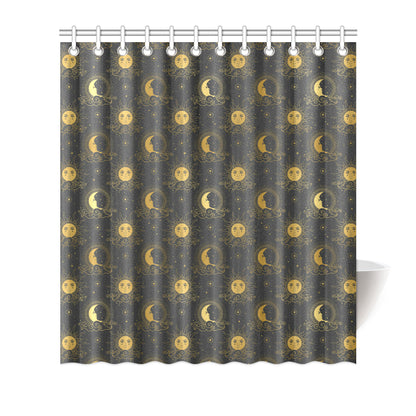 Celestial Moon Sun Pattern Print Design 05 Shower Curtain