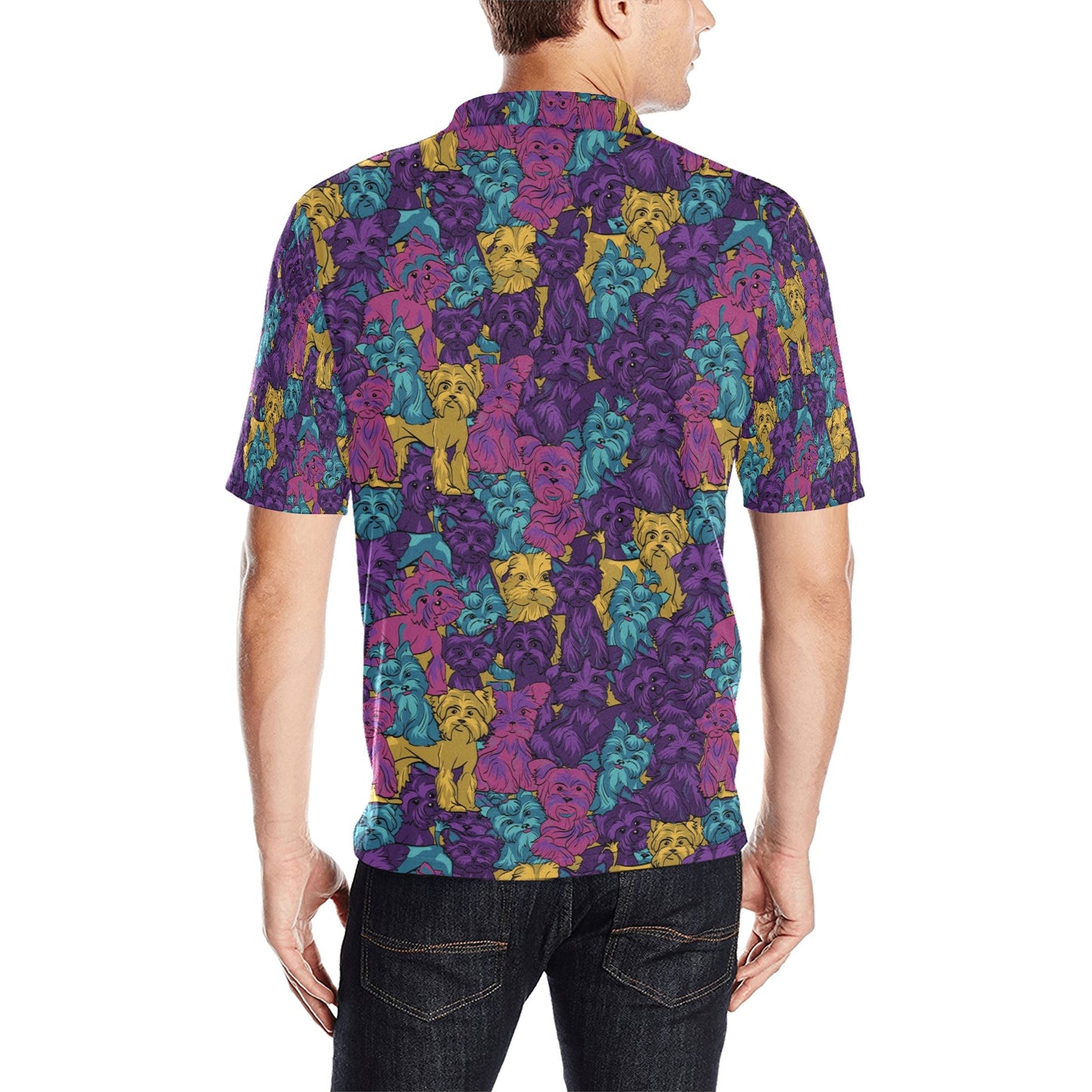 Yorkshire Terriers Print Design LKS3010 Men Polo Shirt
