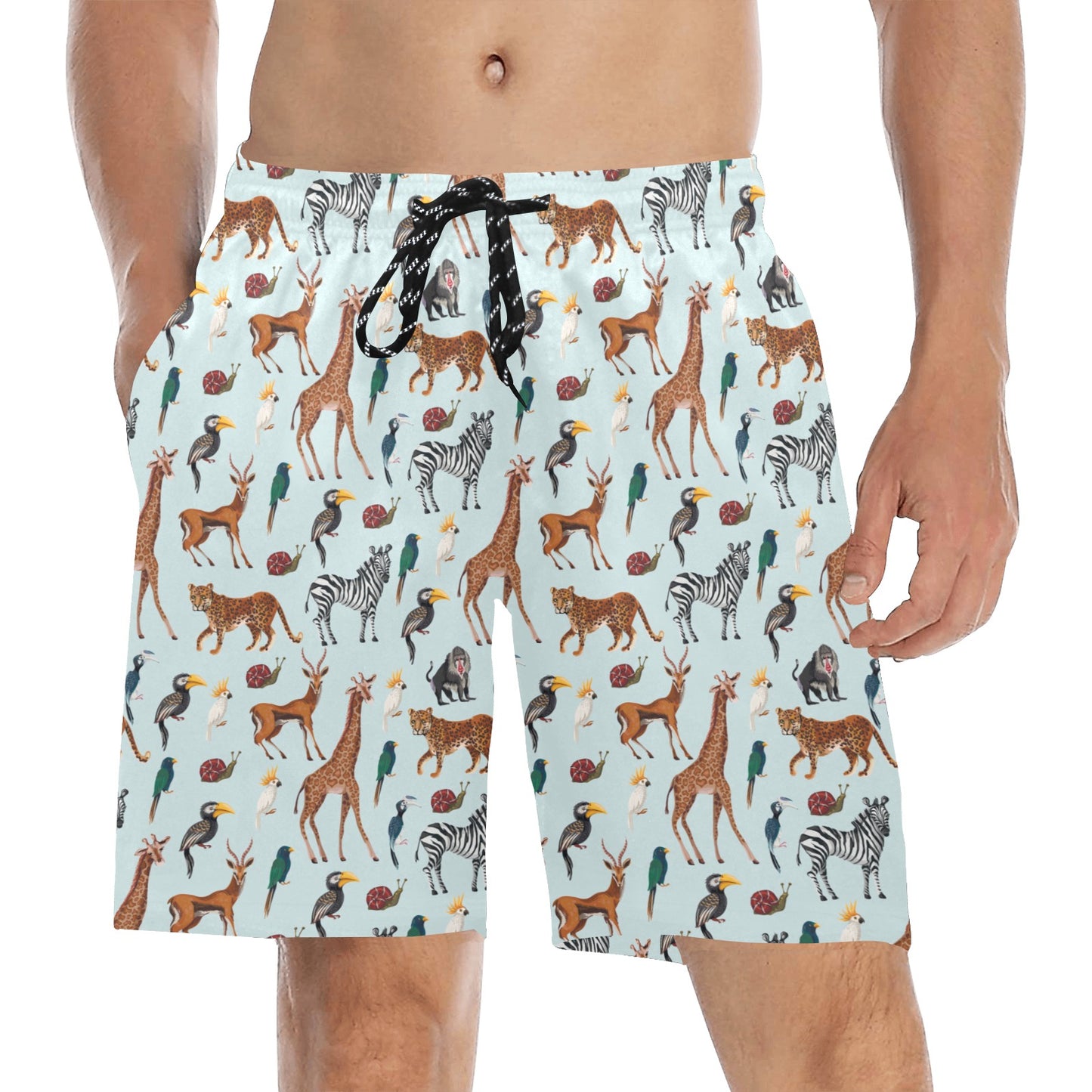 Safari Animal Print Design LKS306 Men's Swim Trunks Beach Shorts