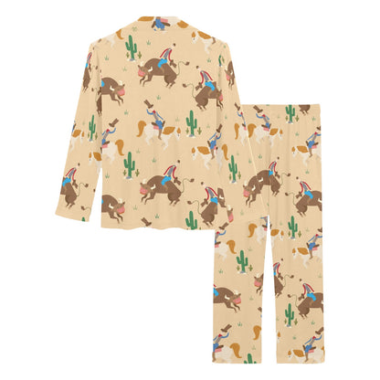 Rodeo Pattern Print Design A02 Women's Long Pajama Set