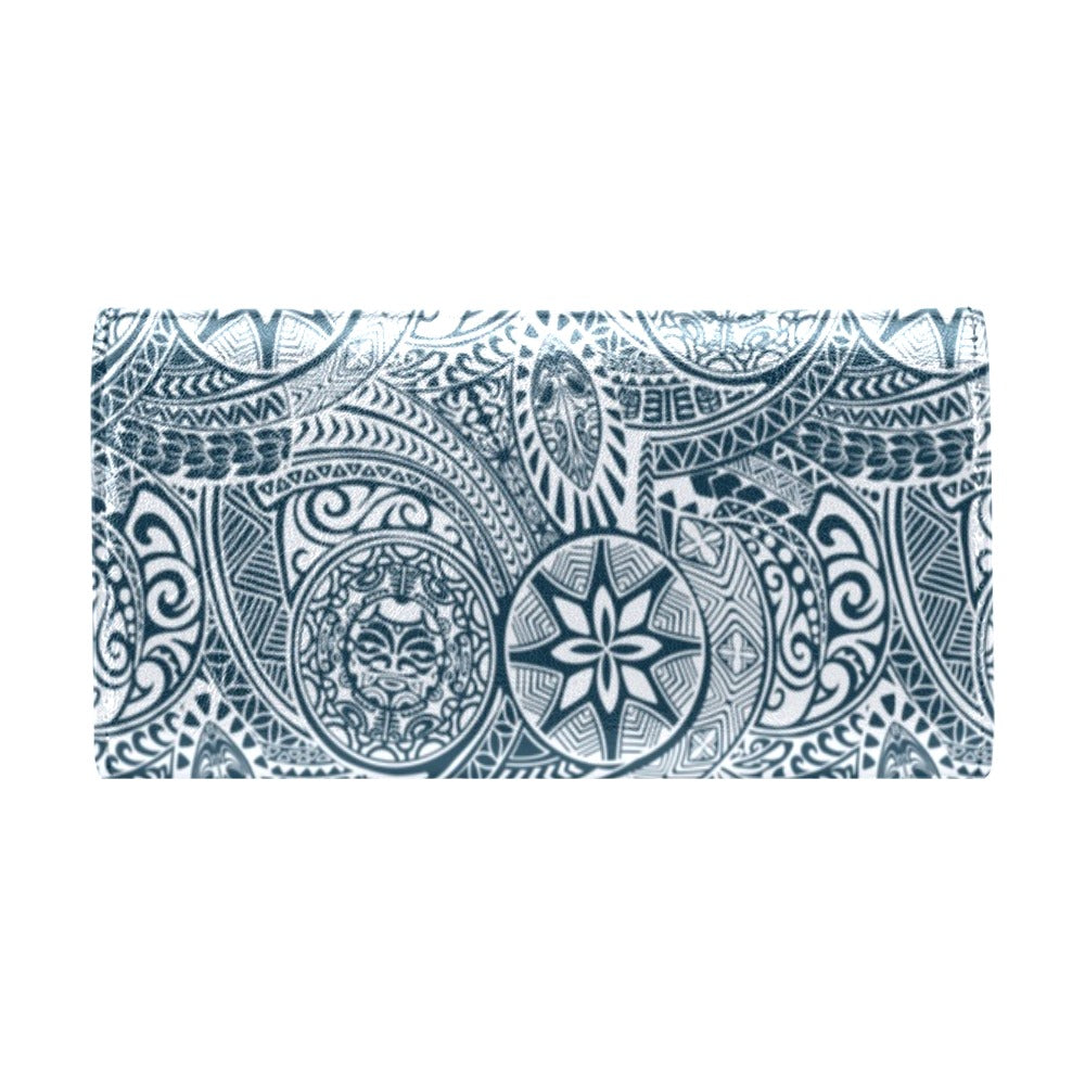 Samoan Pattern Print Design LKS306 Women's Trifold Wallet