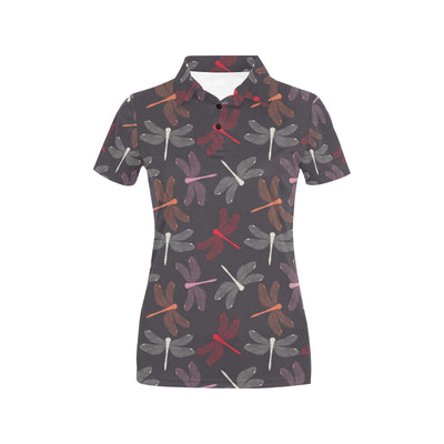 Donkey Red Elephant Pattern Print Design 03 Women's Polo Shirt