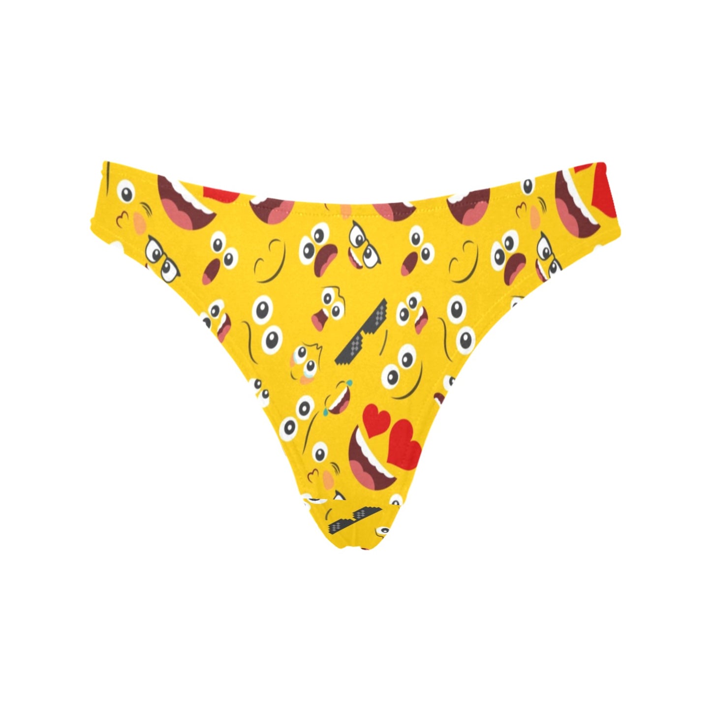 Emoji Face Print Pattern Women's Thongs