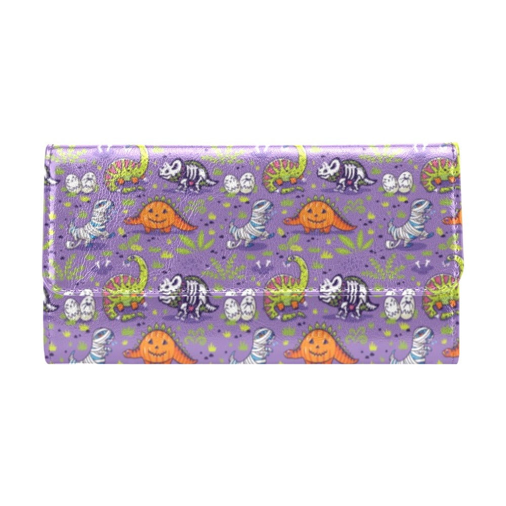 Zombie Dinosaur Print Design LKS302 Women's Trifold Wallet