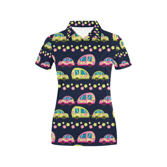 Camper Cute Camping Design No 3 Print Women's Polo Shirt