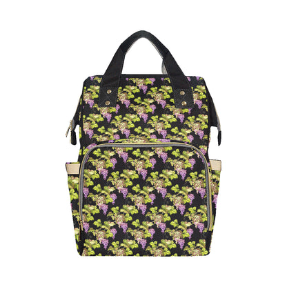 Grape Pattern Print Design GP04 Diaper Bag Backpack