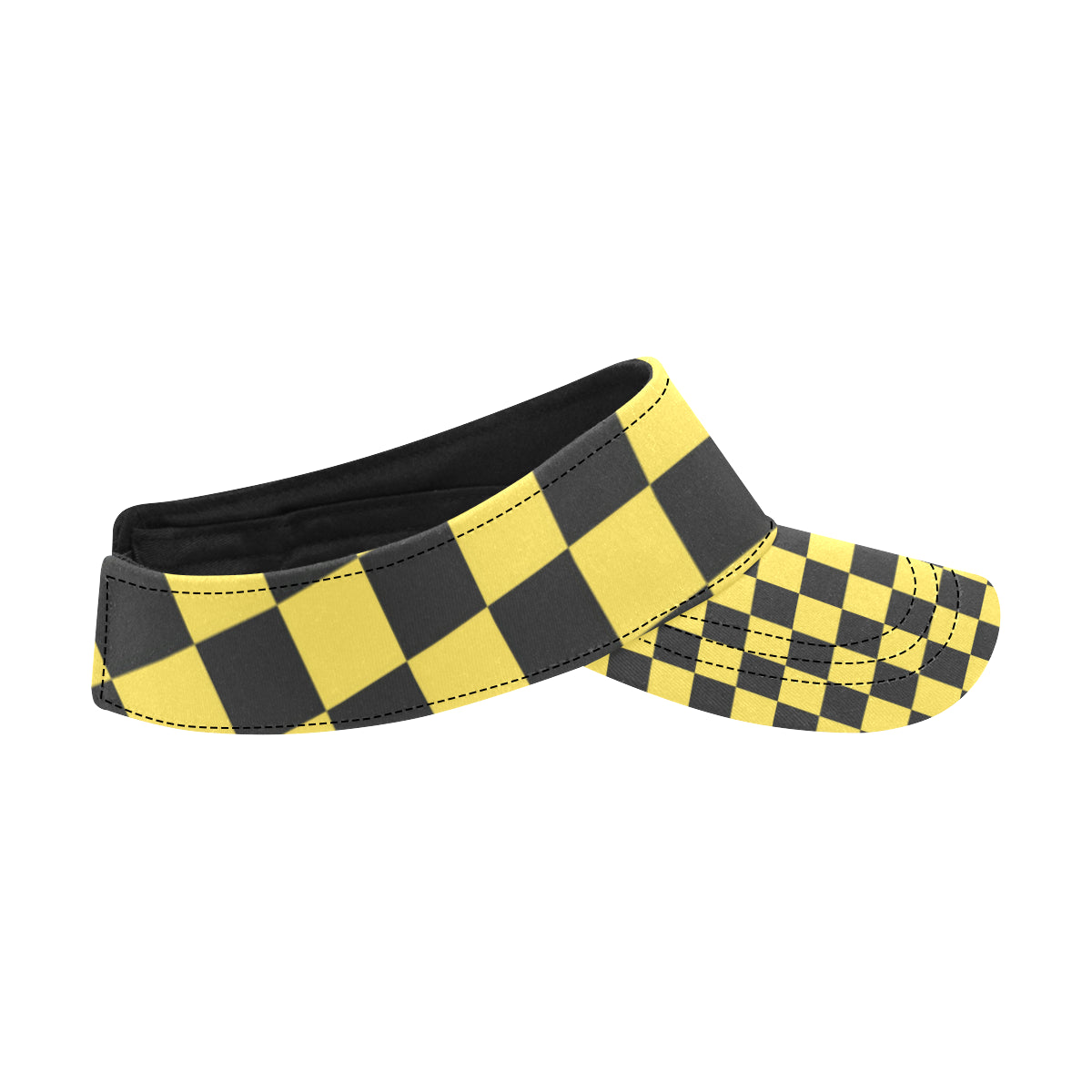 Checkered Yellow Pattern Print Design 03 Unisex Sun Visor