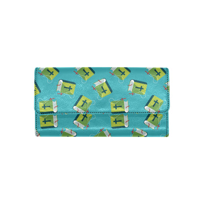 Bible Pattern Print Design 01 Women's Trifold Wallet
