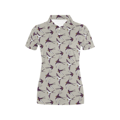 Swallow Bird Pattern Print Design 03 Women's Polo Shirt