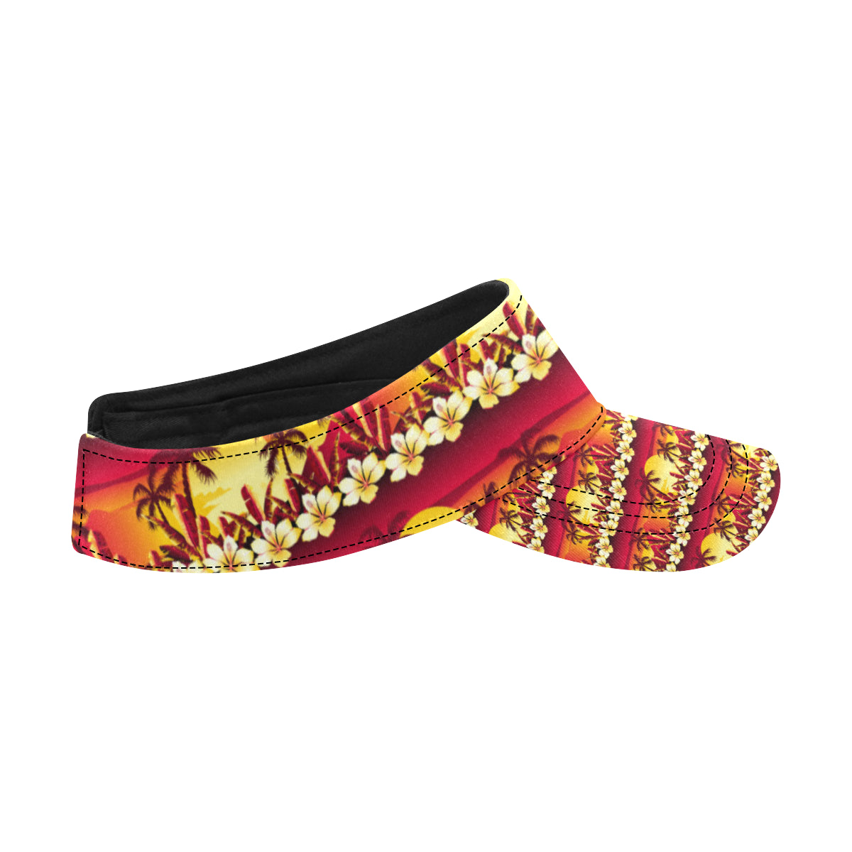 Hawaiian Tropical Sunset Hibiscus Print Unisex Sun Visor